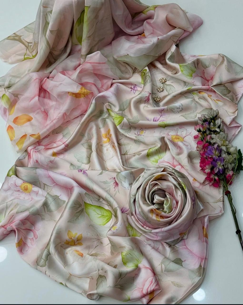 FLORAL DIGITAL PRINT SILK - BIN NUREZA