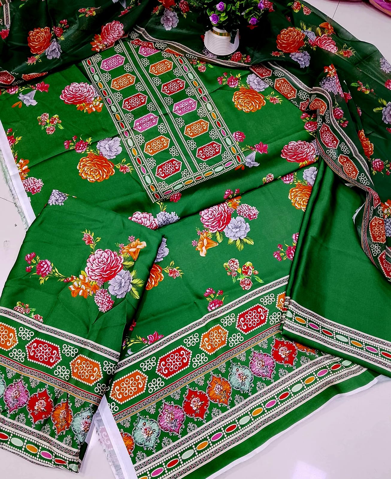 FLORAL DIGITAL PRINT SILK