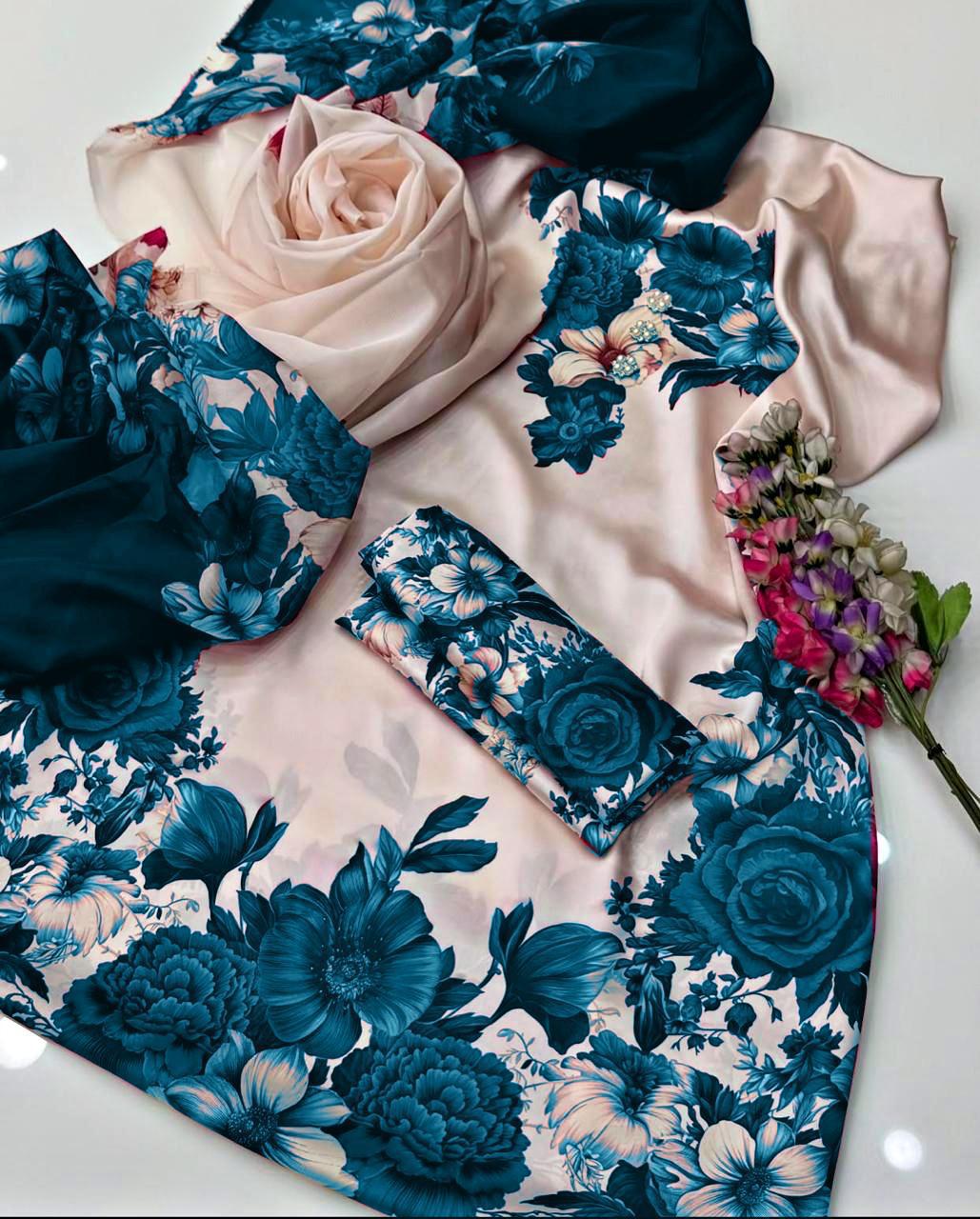 FLORAL DIGITAL PRINT SILK - BIN NUREZA