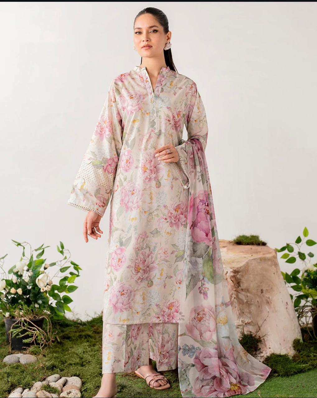 FLORAL DIGITAL PRINT SILK - BIN NUREZA