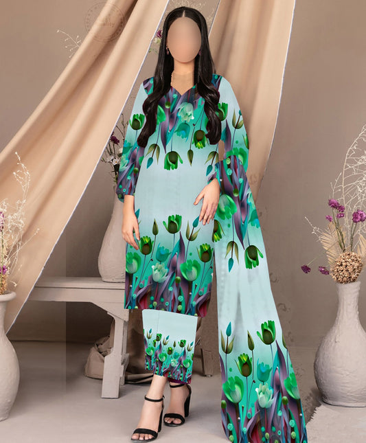 FLORAL DIGITAL PRINT SILK - BIN NUREZA