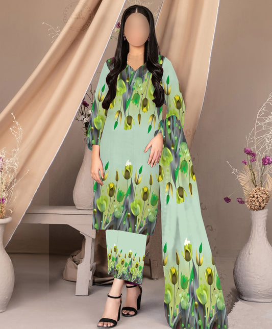 FLORAL DIGITAL PRINT SILK - BIN NUREZA