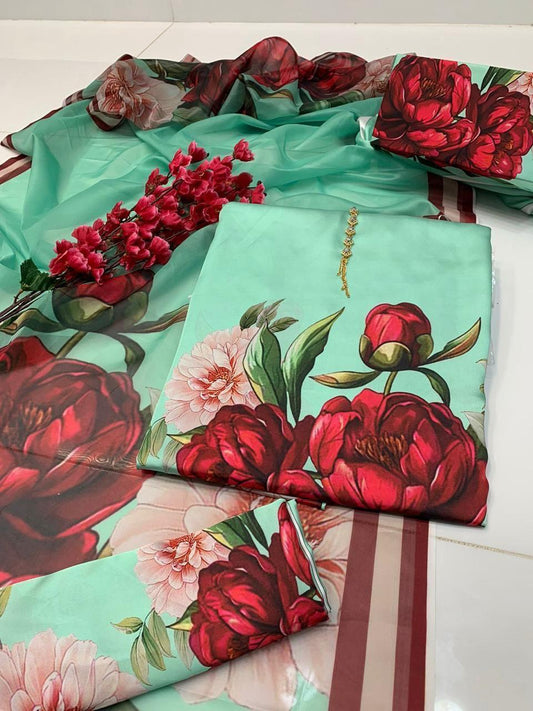 FLORAL DIGITAL PRINT SILK - BIN NUREZA