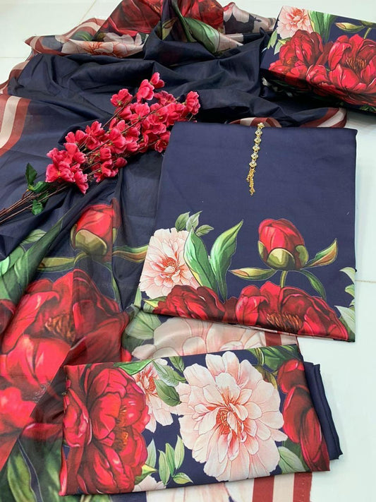 FLORAL DIGITAL PRINT SILK - BIN NUREZA