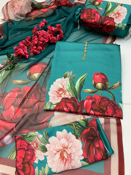 FLORAL DIGITAL PRINT SILK - BIN NUREZA