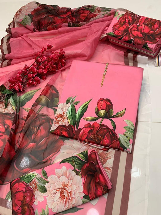 FLORAL DIGITAL PRINT SILK - BIN NUREZA