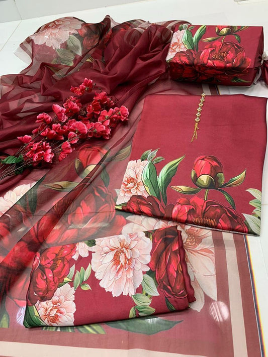 FLORAL DIGITAL PRINT SILK - BIN NUREZA