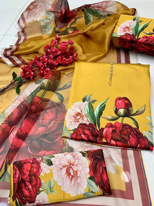 FLORAL DIGITAL PRINT SILK - BIN NUREZA