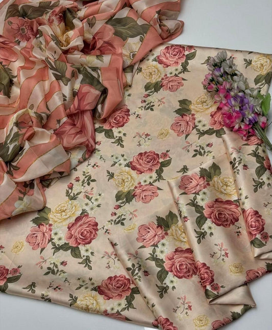 FLORAL DIGITAL PRINT SILK - BIN NUREZA