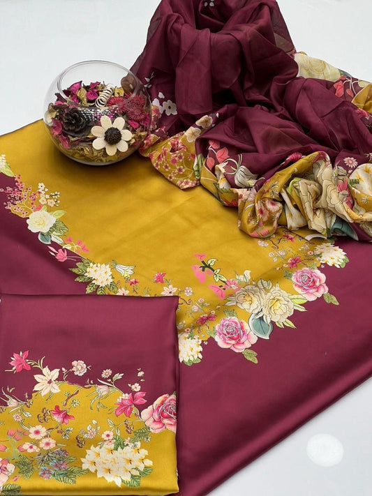 FLORAL DIGITAL PRINT SILK - BIN NUREZA