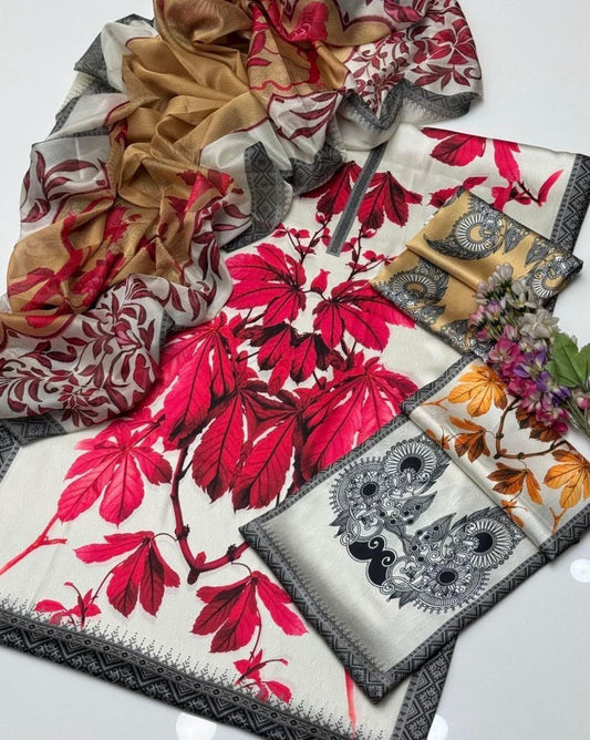 FLORAL DIGITAL PRINT SILK - BIN NUREZA