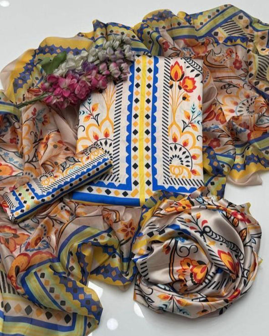 FLORAL DIGITAL PRINT SILK - BIN NUREZA