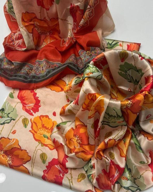 FLORAL DIGITAL PRINT SILK - BIN NUREZA