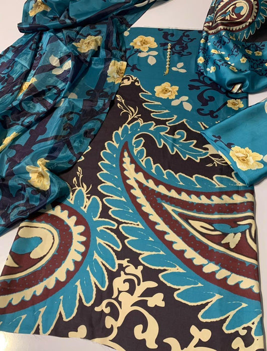 FLORAL DIGITAL PRINT SILK - BIN NUREZA