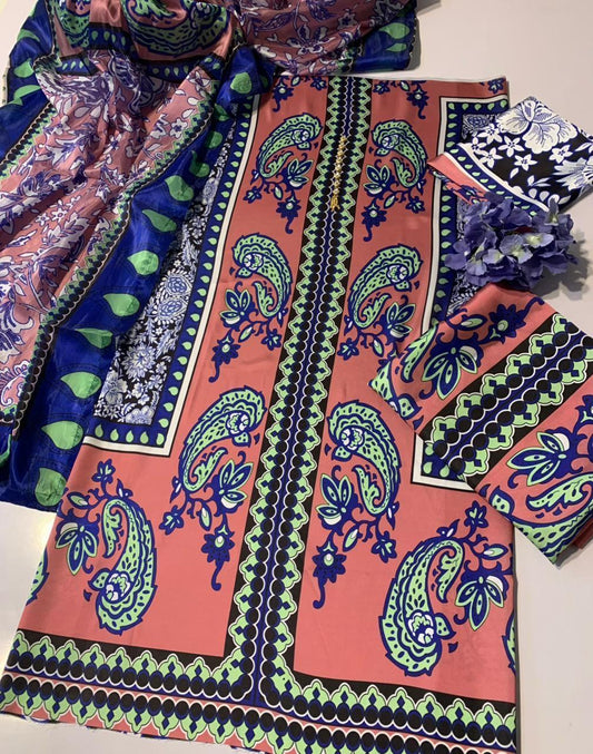 FLORAL DIGITAL PRINT SILK - BIN NUREZA