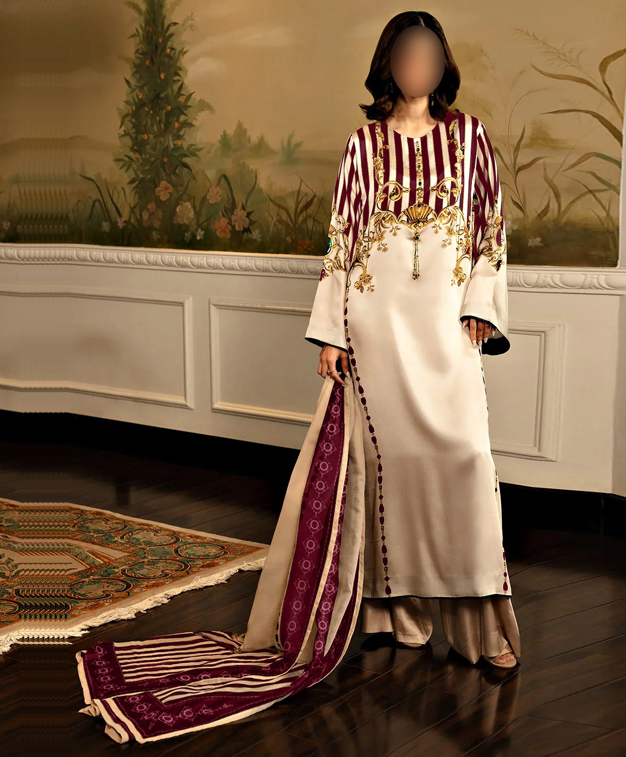 FLORAL DIGITAL PRINT SILK - BIN NUREZA