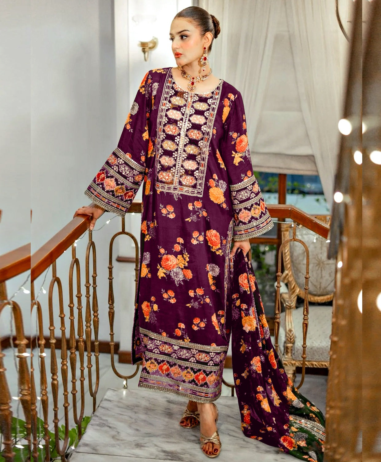 FLORAL DIGITAL PRINT SILK