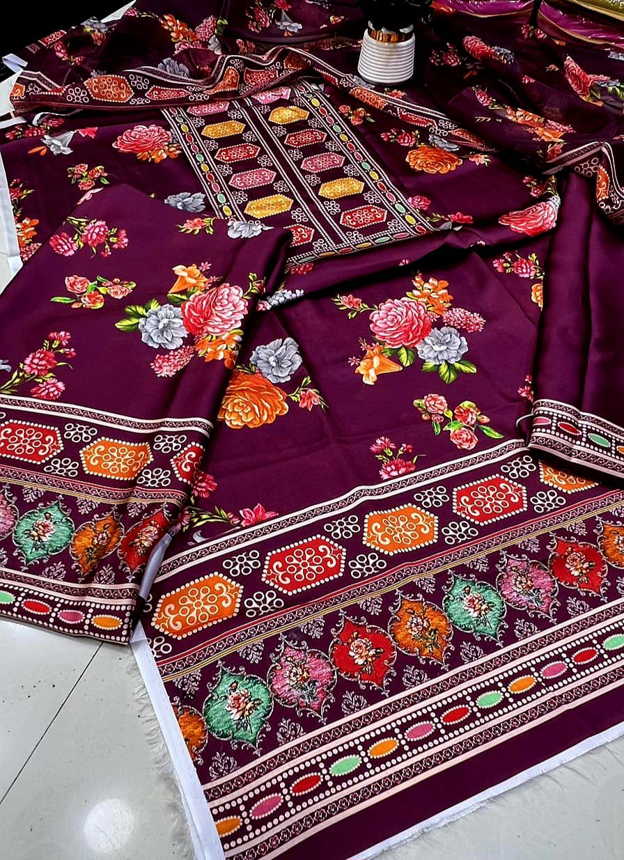 FLORAL DIGITAL PRINT SILK