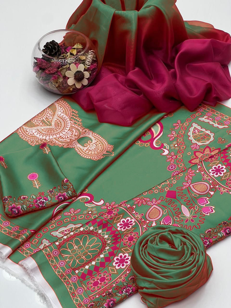 FLORAL DIGITAL PRINT SILK